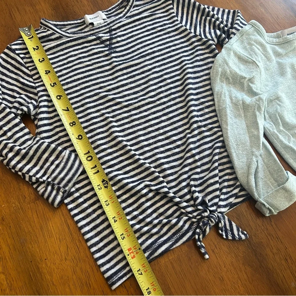Old Navy Soft Knit Rolled Cuff Sleeve Tops Girl XS | 2-Pack Casual Lounge Bundle